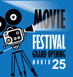 Movie festival poster with old movie camera Movie festival poster with old movie camera vector image