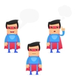 Set of funny cartoon superhero vector image