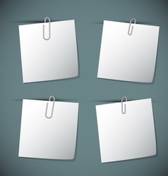 Note papers with paperclip vector image