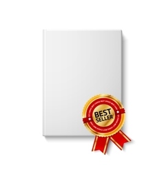 Realistic blank hardcover book front view with vector image