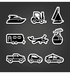 Set labels transport icons vector image