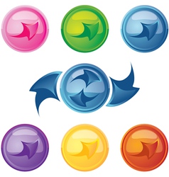 Colored buttons with arrows vector image