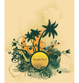 Summer background with palm trees vector image