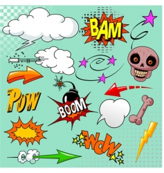 Set of comic elements vector image
