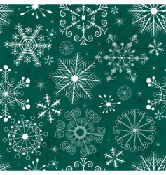 Christmas seamless green white pattern vector image