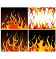 Fire backgrounds set vector image