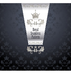 Royal seamless pattern with crown vector image