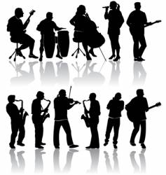 Music silhouettes vector image