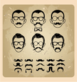 Faces with Mustaches sunglasseseyeglasses and a vector image
