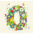 Numbers floral design vector image