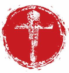Christian cross grunge stamp vector image