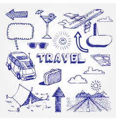Travel icons set vector image
