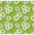 Green seamless daisy pattern vector image