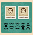 Set of faces with mustaches vector image