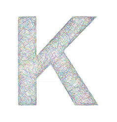 Colorful Grunge font LETTER K Royalty Free Vector Image