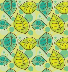 Seamless pattern with summer leafs vector image