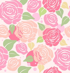 Seamless Pattern with Pastel Roses vector image