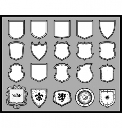 Heraldic shields template vector image