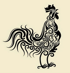 Rooster curl ornament vector image