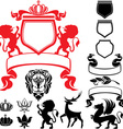 Set of heraldic silhouettes vector image
