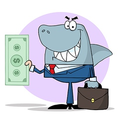 Business Shark Holding Cash vector image