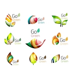 Set of abstract leaves vector image