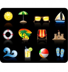 Beach icons vector image
