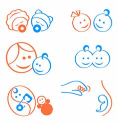 Babies logo elements vector image