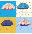 Umbrellas set vector image