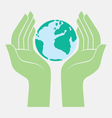 Save the earth protected by hands vector image