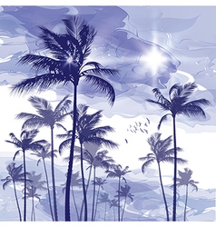 Palm trees at sunset vector image