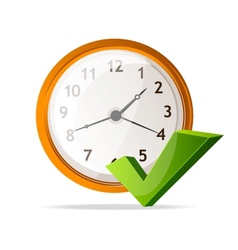 Clock Icon and check mark vector image