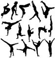 Acrobatic silhouettes vector image