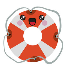 Colorful cartoon flotation hoop with tether Colorful cartoon flotation hoop with tether vector image