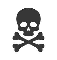 Skull and Crossbones Icon on White Background vector image