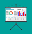 Projector screen with business presentation Projector screen with business presentation vector image
