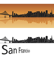 San Francisco skyline in orange background vector image