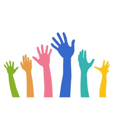 Hands of different colors vector image