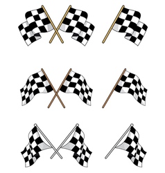 Set of racing checkered flags vector image