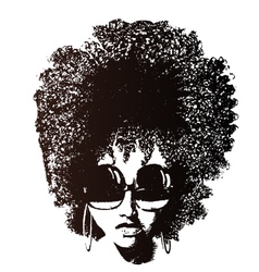 Afro hair retro face vector image