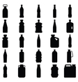 Set of silhouettes of plastic bottles and other co vector image