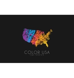 USA logo Color map of USA America logo design USA logo Color map of USA America logo design vector image