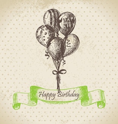 Balloons Happy Birthday hand drawn vector image