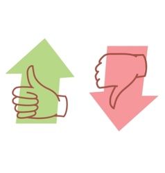 Thumbs up or thumbs down vector image