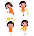 Gardener girl set vector image
