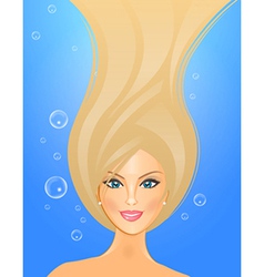Girl underwater vector image