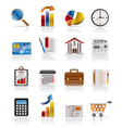 Business and office realistic internet icons vector image
