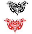 Biker tattoos with fire tribal flames vector image