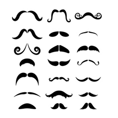 Set of mustache vector image