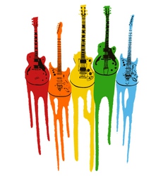 Music guitar in rainbow colour vector image